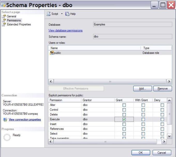 select and update permission on all tables and views in the schema